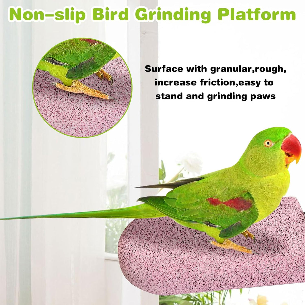 PINVNBY 3 PCS Bird Perches Calcium Parrot Perch Stand Bird Beak Grinding Stone Foot Claws Trimmer