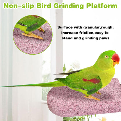 PINVNBY 3 PCS Bird Perches Calcium Parrot Perch Stand Bird Beak Grinding Stone Foot Claws Trimmer
