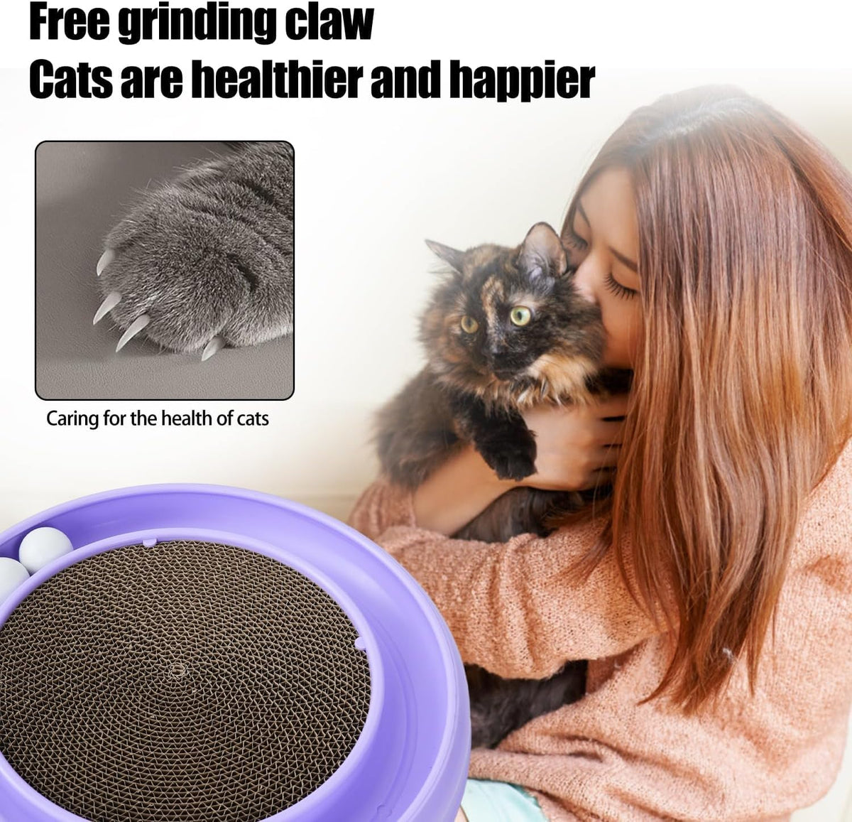 Pet Supplies Scratch and Spin Cat Scratcher Replacement Pads for Active Play, Natural Recycled