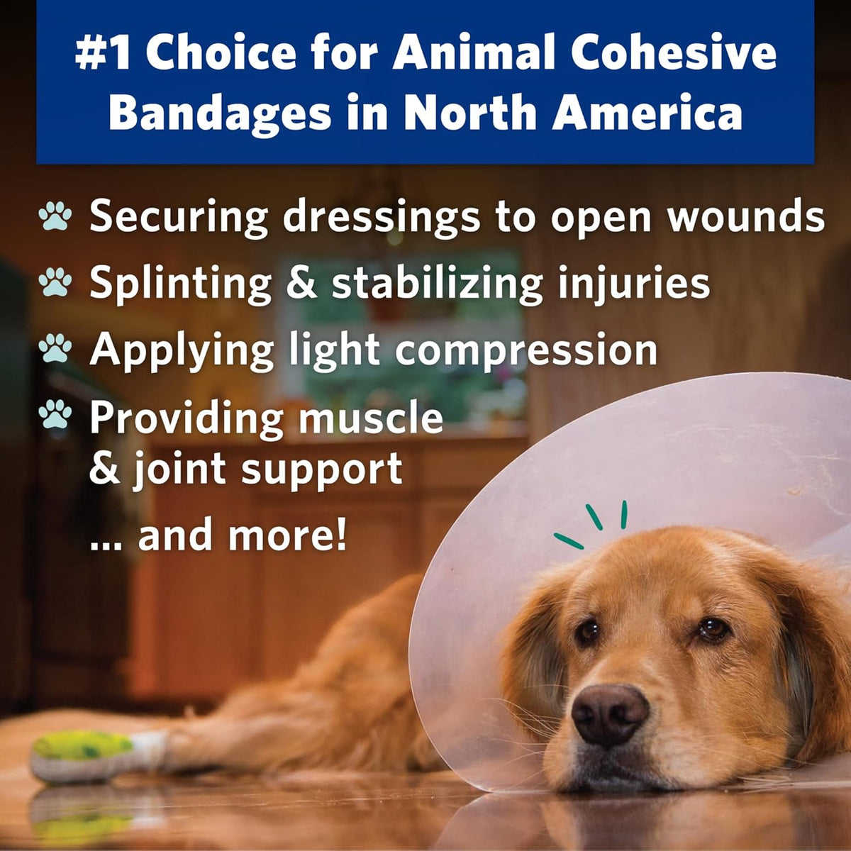 PetFlex Paw Pack – Flexible Self-Adhering Elastic Bandage for Wound Care – First Aid Wrap for Small