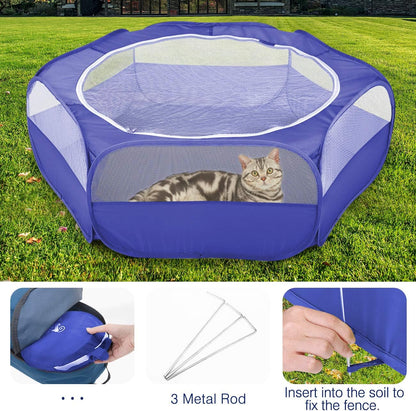 Pawaboo Small Animals Playpen, Waterproof Small Pet Cage Tent with Zippered Cover, Portable Outdoor