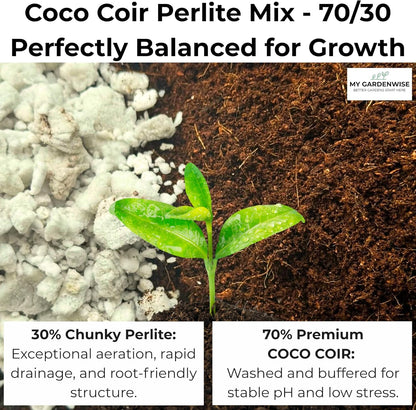 Coco Perlite - Coco Coir Perlite Mix - 70/30 Growing Media - Hydroponic, Indoor & Outdoor, Grow