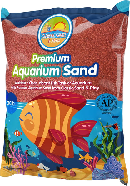 CLASSIC SAND & PLAY Natural Aquarium Sand for Freshwater and Saltwater Tanks, 20 lb. Bag, Improves