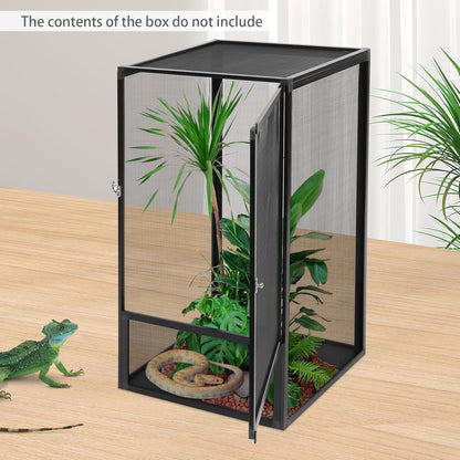 Micro Habitat Terrarium Enclosure Reptile Open Aluminum Screen Cage Black Large Reptiles Habitat