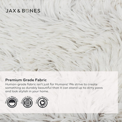 Jax & Bones Dog Napper - Machine Washable Shag Bed for Dogs - Extra Heavy Duty Bolstered Sides