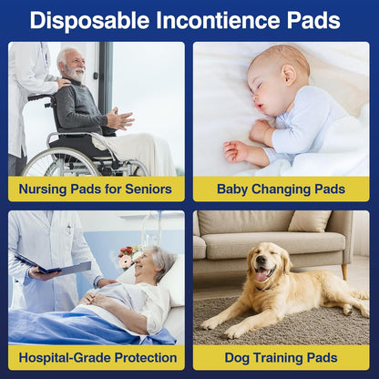 MKISS Bed Pads Disposable 36" x 36" (50 Counts), Large Incontinence Underpads Leakproof Quick