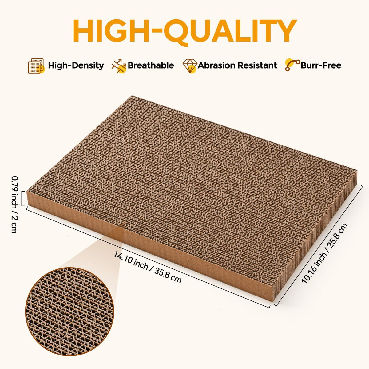 AUSCAT Cat Scratcher Box with 6PCS Cat Scratching Board, Cardboard Cat Scratchers for Indoor Cats