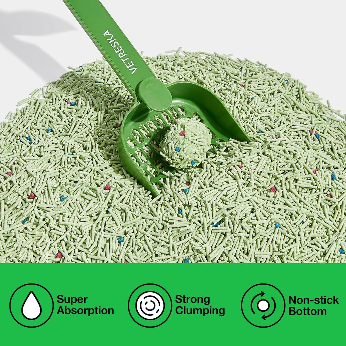 VETRESKA Tofu Cat Litter,Natural Kitty Litter Strong Clumping Flushable Cat Litter Pellets Ultra