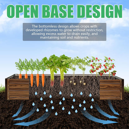 SnugNiture Galvanized Raised Garden Bed 6x3x1FT Outdoor Large Metal Planter Box Steel Kit for