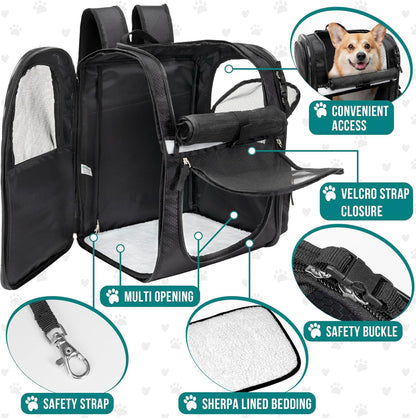 PetAmi Dog Backpack Carrier for Small Large Cat, Pet, Puppies, Ventilated Pet Hiking Backpack