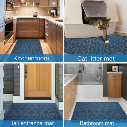 UPSKY Cat Litter Mat, Litter Trapping Mat Soft on Kitty Paws, Large Litter Box Mat 35" x 24"