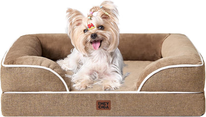 EHEYCIGA Orthopedic Dog Bed for Small Dogs, Waterproof Memory Foam Small Dog Beds with Sides