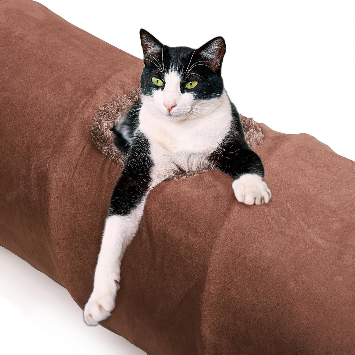 ZENFUN 51"x 12" Collasiple Cat Play Tunnel, Cats Tubes and Tunnels, Cat Foldable Hide and Seek