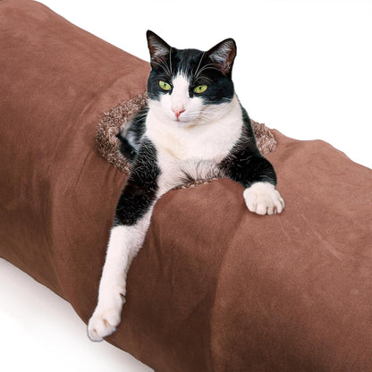 ZENFUN 51"x 12" Collasiple Cat Play Tunnel, Cats Tubes and Tunnels, Cat Foldable Hide and Seek