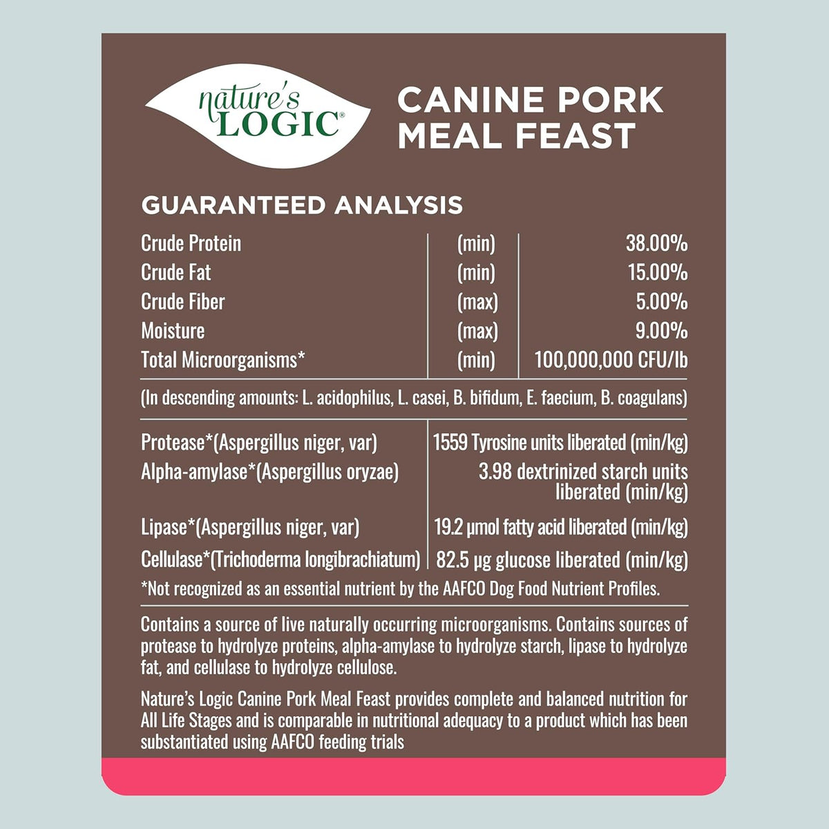 NATURE'S LOGIC Dry Dog Food - 100% Natural - No Synthetics - for All Ages, Sizes, Breeds - Free