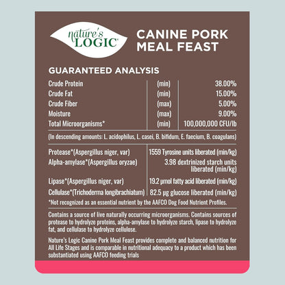 NATURE'S LOGIC Dry Dog Food - 100% Natural - No Synthetics - for All Ages, Sizes, Breeds - Free