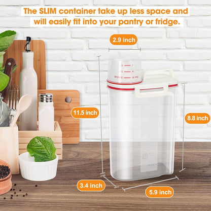 TBMax 2 Pack Rice Storage Containers 4 Lbs, Small Rice Dispenser with Measuring Cup, Cereal