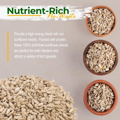Wildlife Sunflower Hearts & Chips for Bird Feeding and Wildlife Bird attracting, Non-GMO and USA