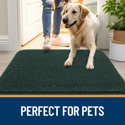 OLANLY Dog Door Mat for Muddy Paws 70x32, Absorbs Moisture and Dirt, Absorbent Non-Slip Washable