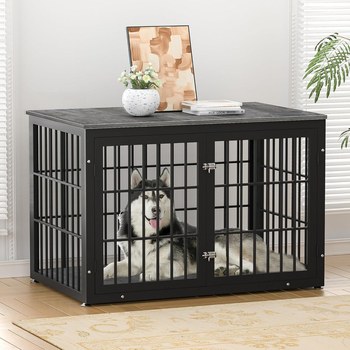 48 Inch Heavy Duty Dog Crate Furniture for Large Dogs, Decorative Pet House End Table, Extra Large