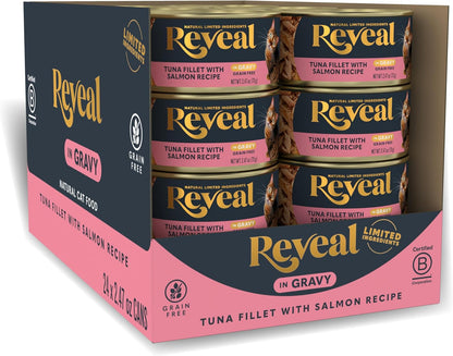 Reveal - Grain Free | Wet Canned Cat Food | 2.47oz - 24 Pack - Premium Nutrition, 100% Natural, No