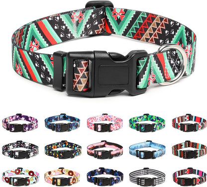 Mercano Adjustable Dog Collar - Special Design Patterns, Soft Nylon Comfortable Durable Pet Collar