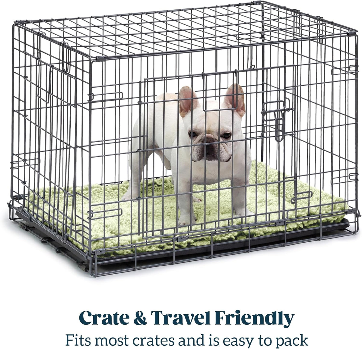 Stoutwool Indestructible Dog Bed - Fluffy Chew Proof Dog Crate Pad - Tough Kennel Pad for