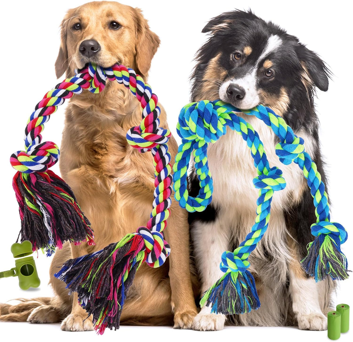 Heavy Duty Dog Rope Toys for Aggressive Chewers, Tough Tug of War Dog Toys for Large, Medium &