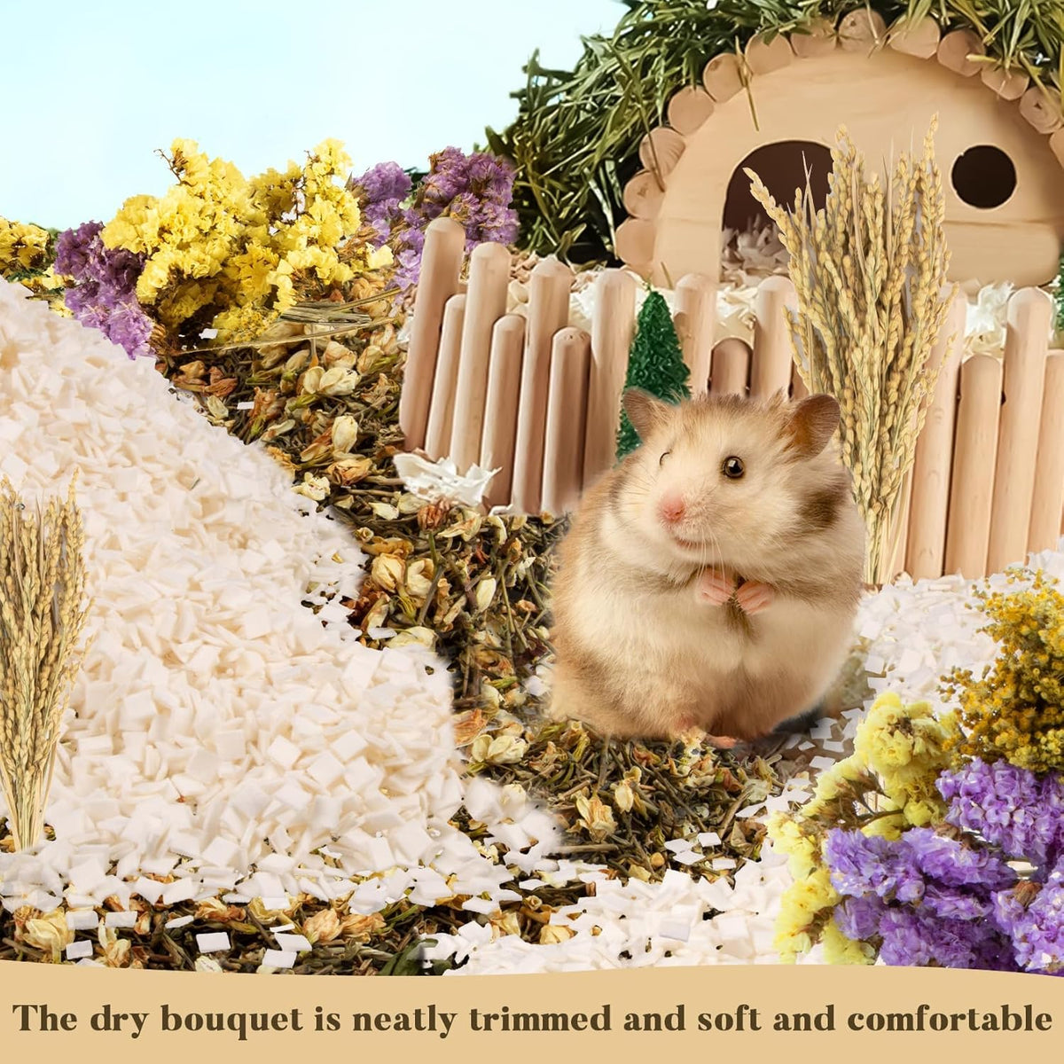 Sukh Nature Flower Herb Hamster Bedding Cage Enclosure Habitat Decor Mate Small Animal Natural Ear