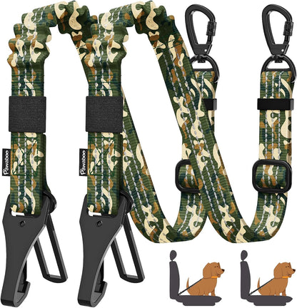 Pawaboo 2Pack Dog Seatbelt for Car, Dog Car Seat Belt Bungee, Dogs Tether with Buckle & Hook Latch