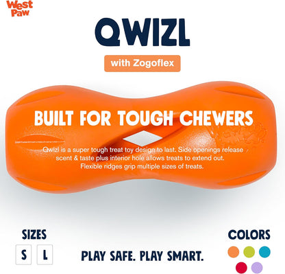 West Paw Zogoflex Qwizl Interactive Treat Dispensing Dog Puzzle Treat Toy for Dogs, 100% Guaranteed