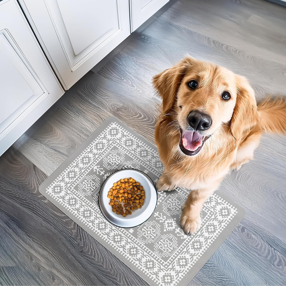 NALALAS Large Dog Mat for Food and Water, Cat Feeding Mat | Large Waterproof Dog Bowl Mat |
