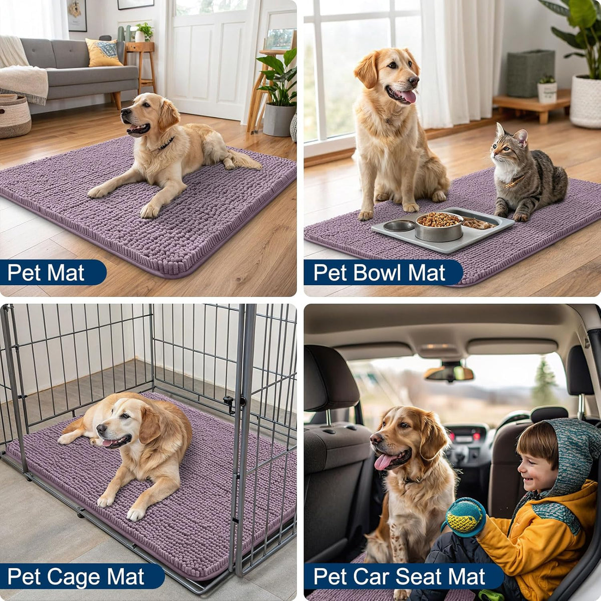 Smiry Dog Door Mat for Muddy Paws 30x20, Absorbs Moisture and Dirt Doormat, Non-Slip Washable Quick