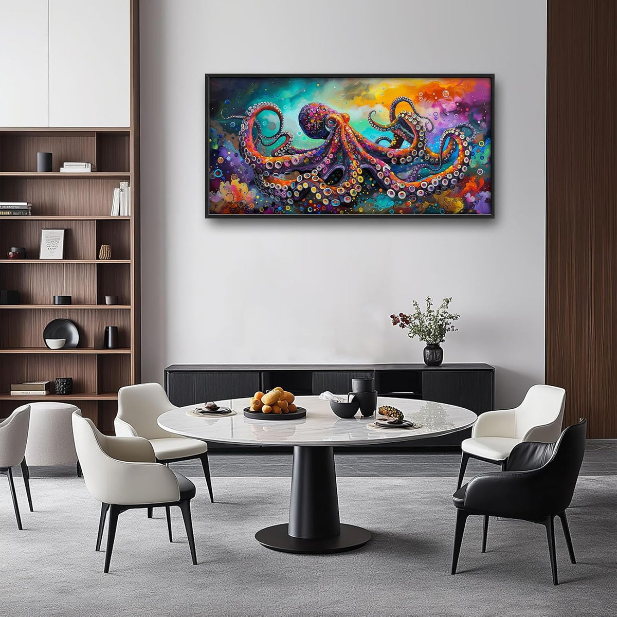 Quorin Octopus Large Wall Art Abstract Colorful Octopus Pictures Sea Ocean Animal Wall Decor Canvas