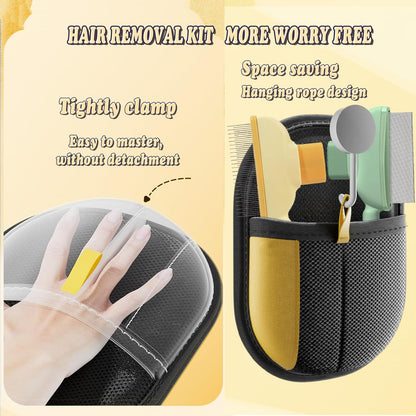 Pet Hair Removal Glove, Self Cleaning Pet Flea Comb Grooming Brush & Cat Brush - 3-in-1