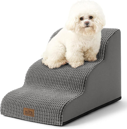 Dog Stairs for Small Dogs 15.7" H, Curved Dog Step for Puppy, Older Cat, Medium Pet Ramp for Sofa