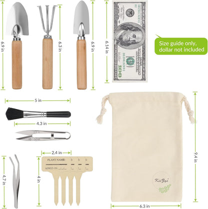 Indoor Garden Tools for Gardening - KiiZYS 12-Piece Small Garden Tools Set - Indoor Gardening Gifts