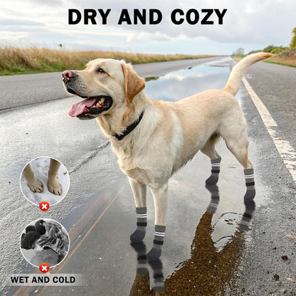 SCENEREAL Anti Slip Dog Boots & Paw Protectors for Hardwood Floor, Extended Dog Socks to Prevent