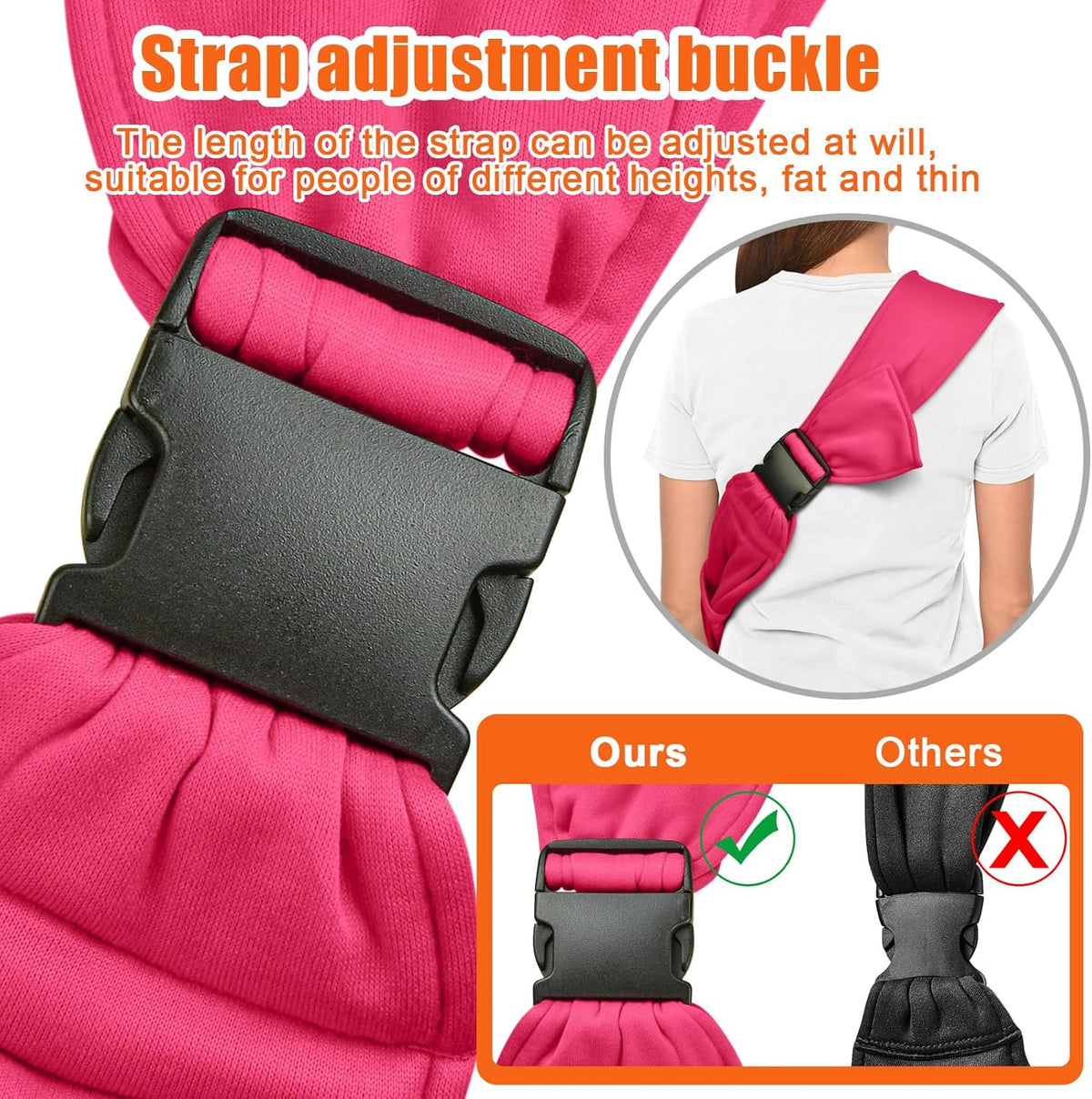 Tomkas Dog Sling Carrier for Small Dogs Puppy Carrier for Small Dogs (Rose red, for Pets Weight 2-7