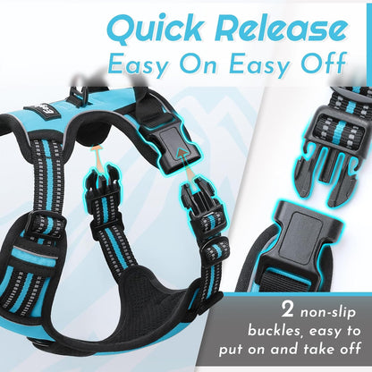 Eagloo Dog Harness Large Breed, No Pull Service Vest with Reflective Strips and Control Handle