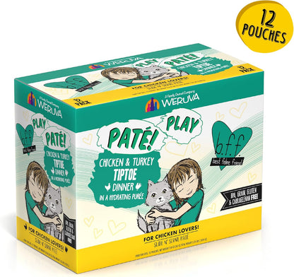 B.F.F. PLAY - Best Feline Friend Paté Lovers, Aw Yeah!, Chicken & Turkey Tiptoe with Chicken &