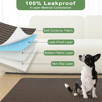 Washable Pee Pads for Dogs, 2 Pack Reusable Puppy Pads Dog Pads, Non-Slip Dog Pee Pads, Leakproof