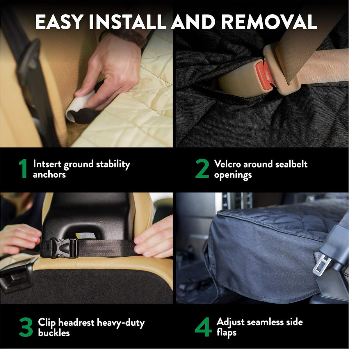 Plush Paws Products Velvet Rear Car Seat Protector w/Hammock | Washable & Waterproof Back Seat Dog