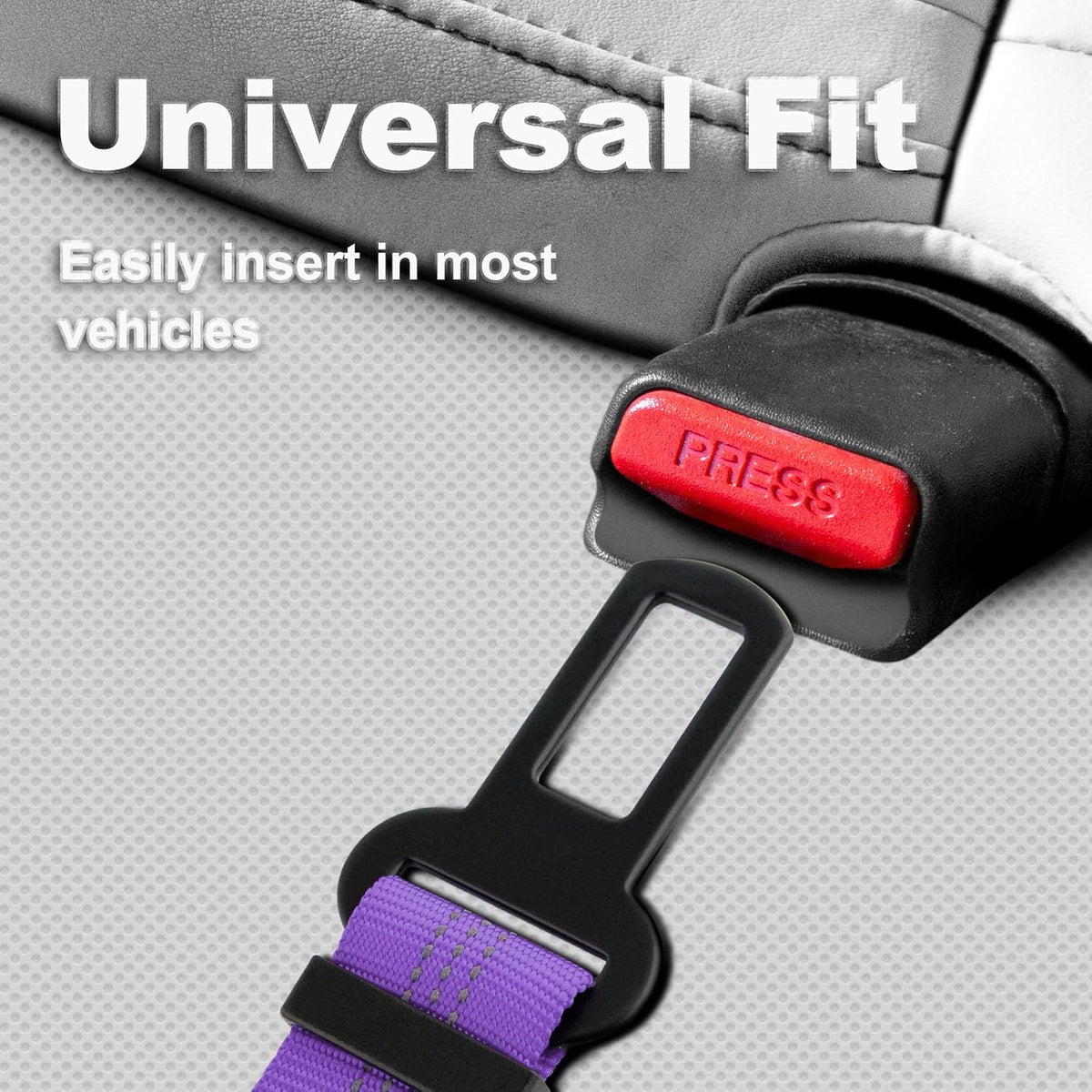 Plutus Pet Dog Seat Belt for Car, Adjustable Dog Car Harness with Carabiner Clip, Reflective Safety