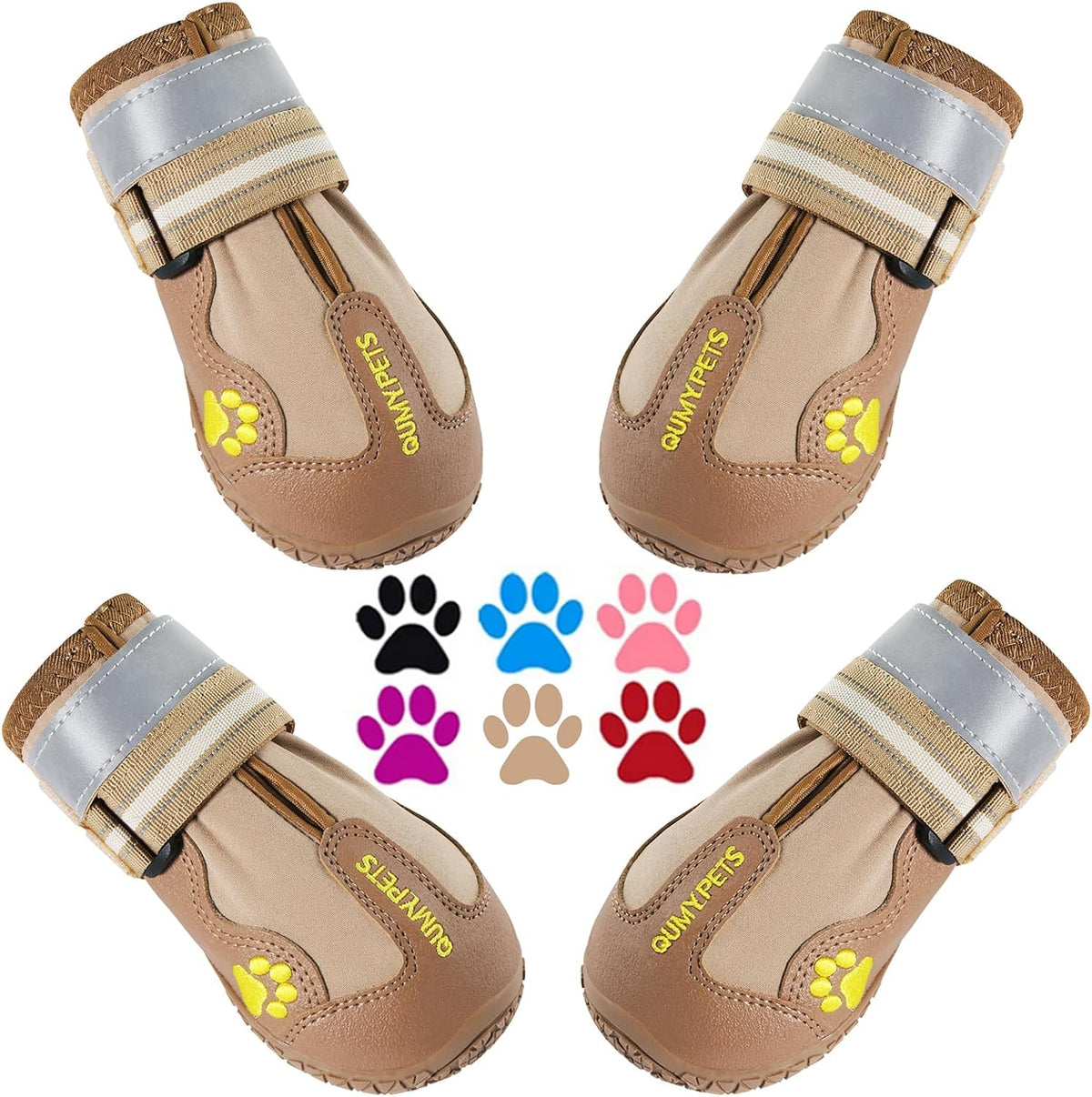 QUMY Dog Shoes for Large Dogs, Medium Dog Boots & Paw Protectors for Winter Snowy Day, Summer Hot