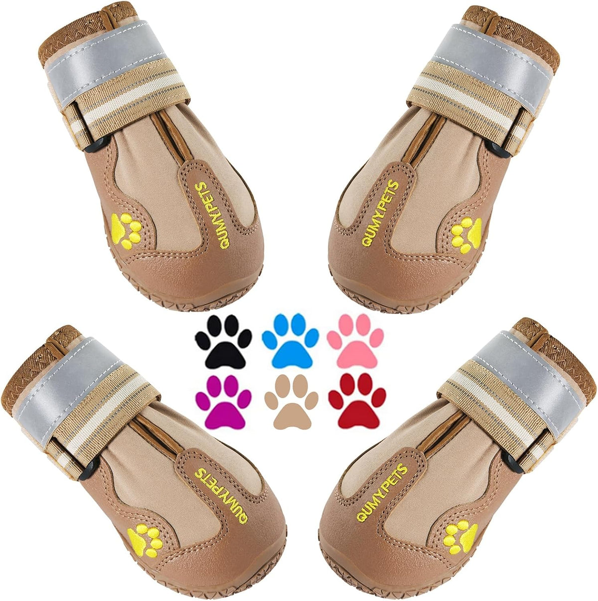 QUMY Dog Shoes for Large Dogs, Medium Dog Boots & Paw Protectors for Winter Snowy Day, Summer Hot