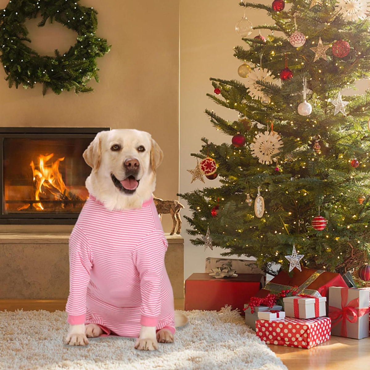 Yeapeeto Dog Onesie Surgery Recovery Suit for Large Medium Bodysuit Dogs Pajamas PJS Full Body for