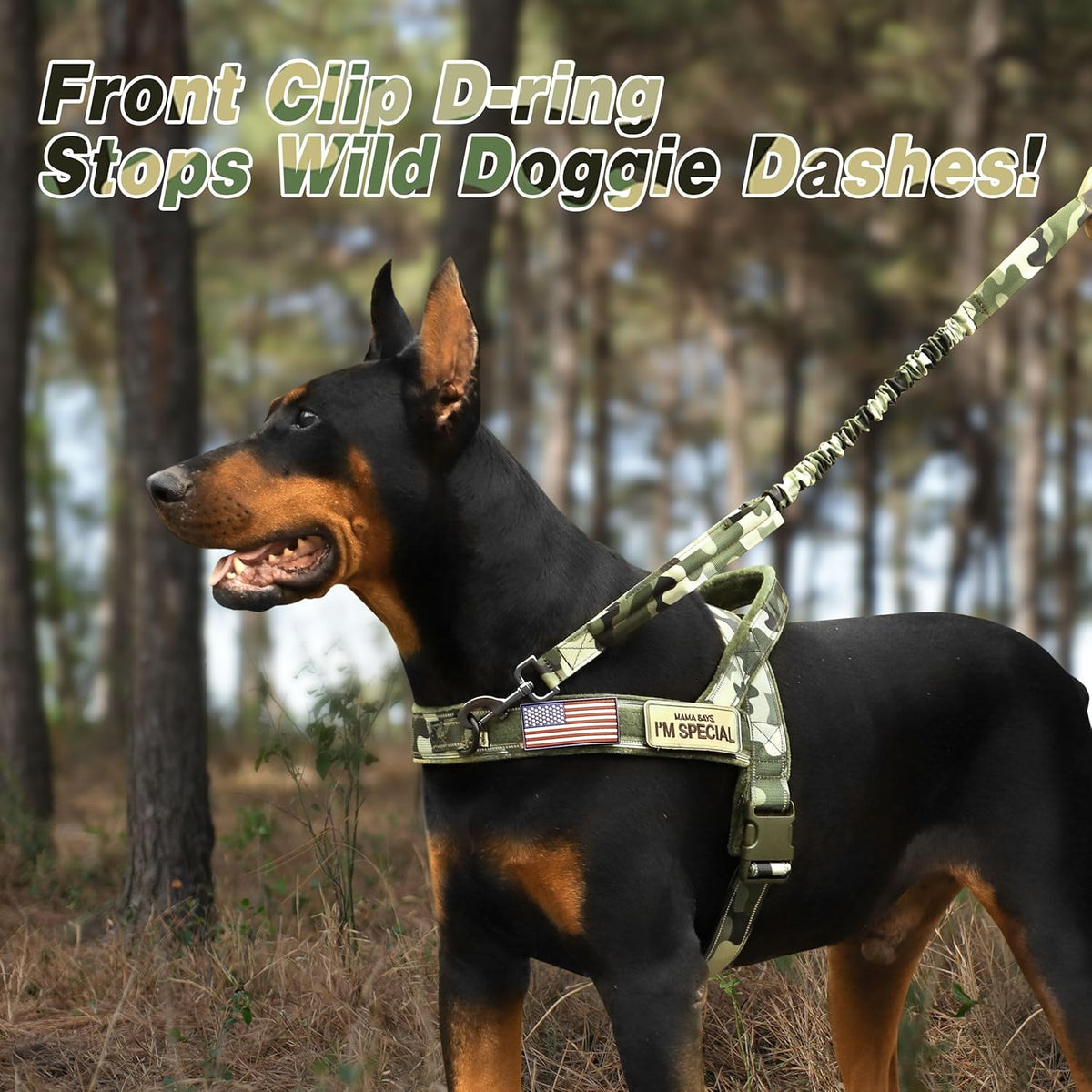 Forestpaw No Pull Dog Harness - Soft Flannel Padded Tactical Dog Vest Harness with Quick Release