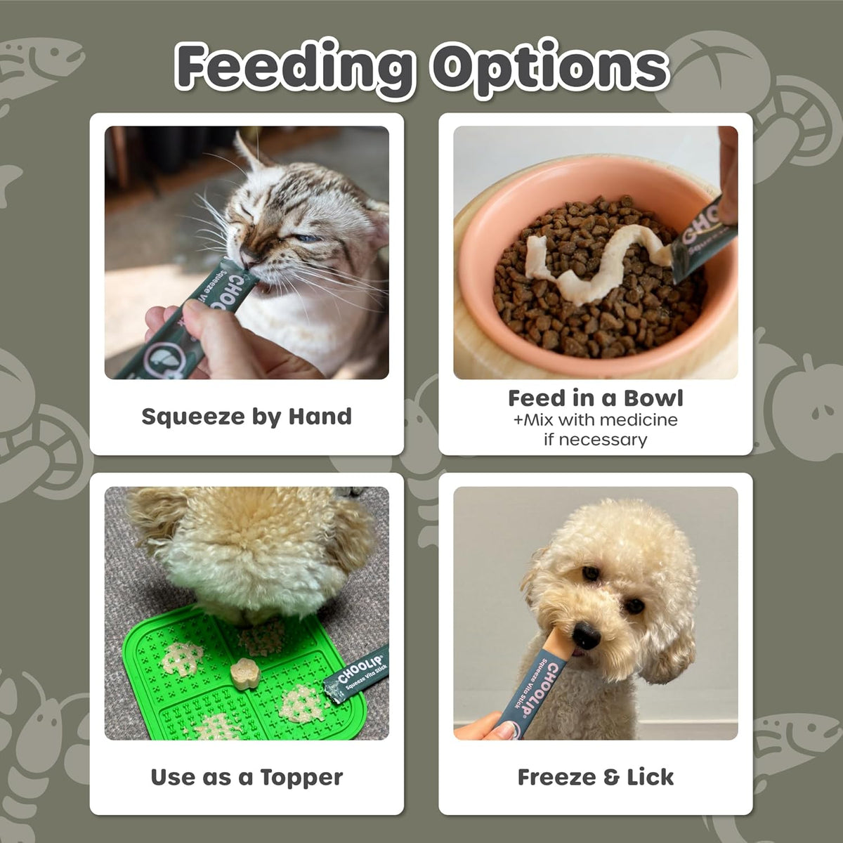 Squeeze Vita Stick Lickable Treats for Dogs & Cats. 7 Liver Support Sticks with Essential