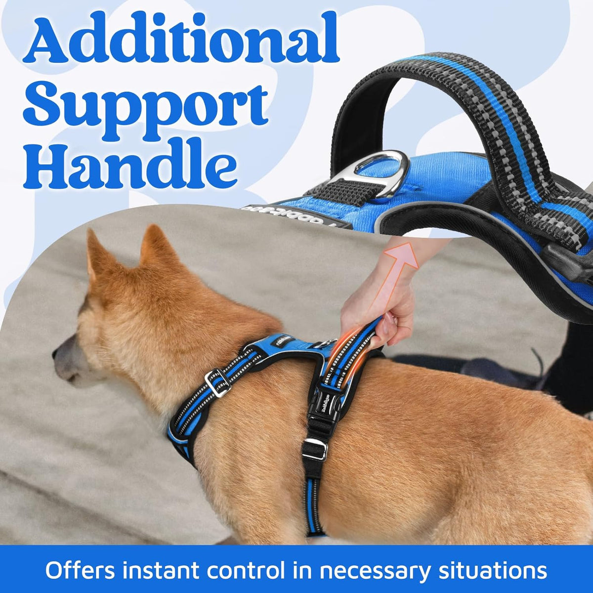 rabbitgoo Dog Harness for Large Dogs, No Pull Pet Vest with 3 Buckles, Adjustable Soft Padded Pet